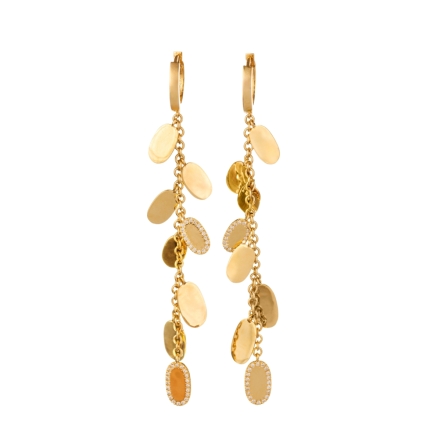 Oval Gold Cascade Diamond Earrings